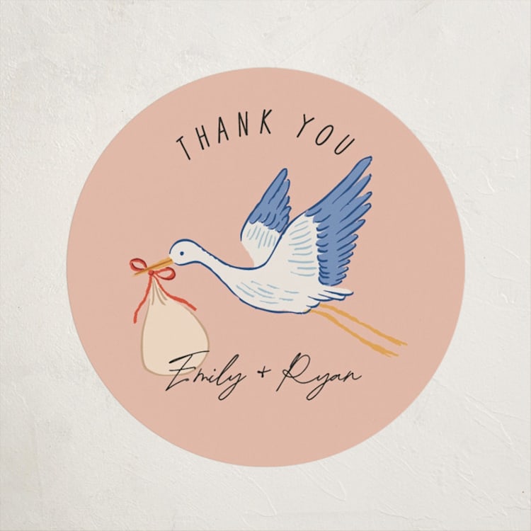"Stamp" - Baby Shower Stickers in Sky by Elly - Front