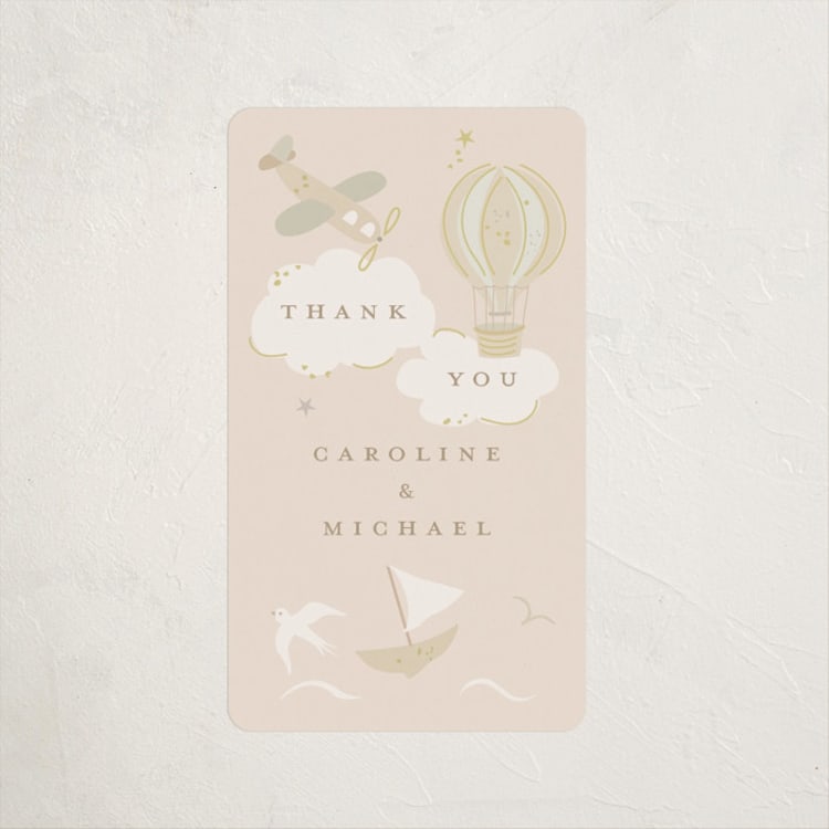 "Our Journey" - Baby Shower Stickers in Blush by Jennifer Holbrook - Front