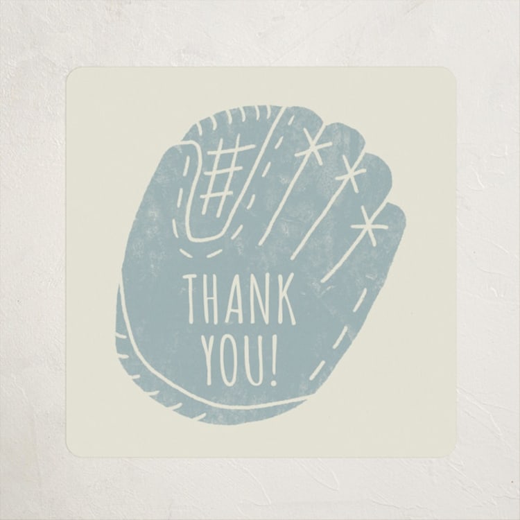 "Baseball Baby Shower" - Baby Shower Stickers in Sky by Rebekah Canavan - Front