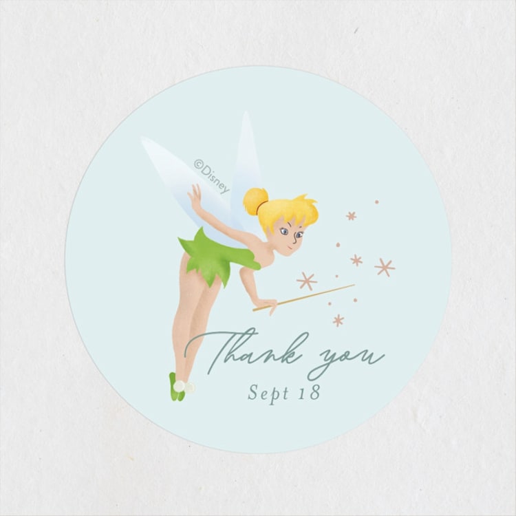 "Disney’s Tinkerbell Magic" - Baby Shower Stickers in Sage by frau brandt - Front
