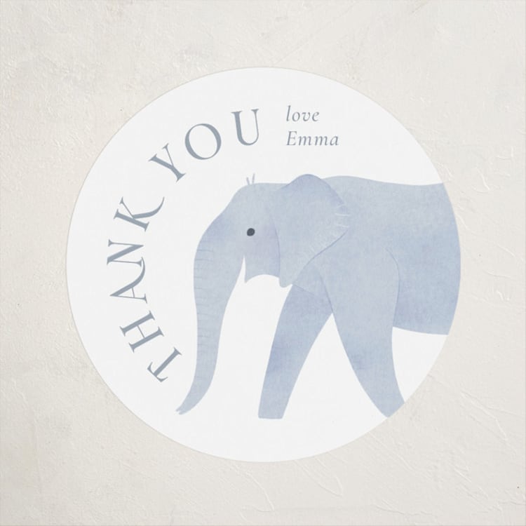 "Africa" - Baby Shower Stickers in Sky Blue by Sabrin Deirani - Front