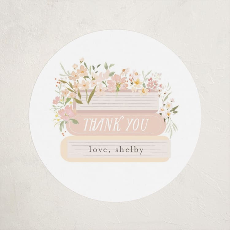 "Storybook" - Baby Shower Stickers in Carnation by Itsy Belle Studio - Front