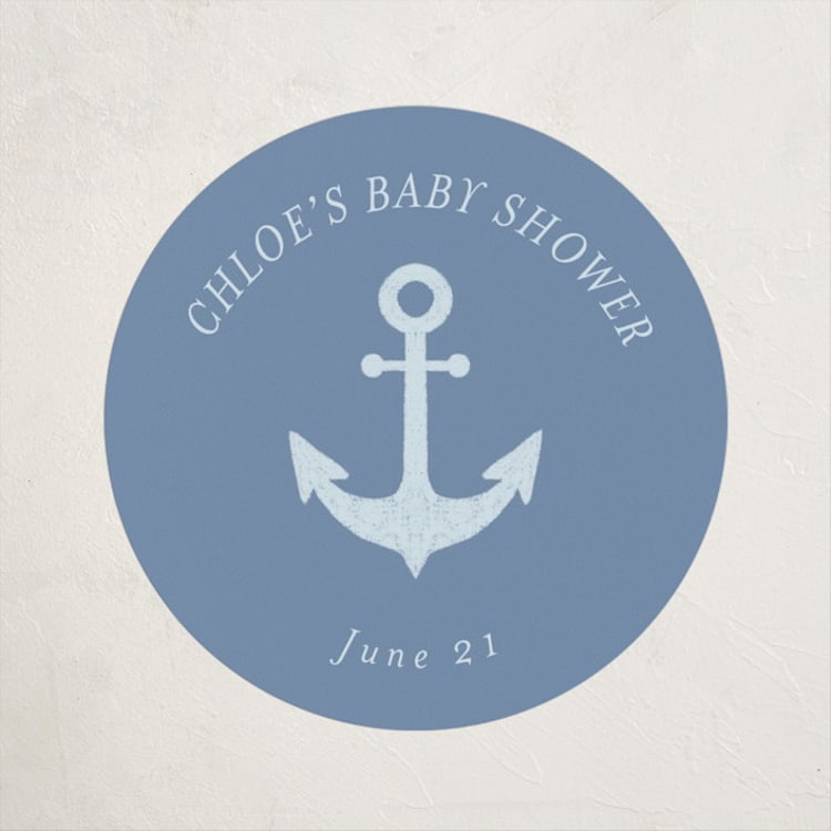 "Ahoy" - Baby Shower Stickers in Sea by Brynne Foster - Front
