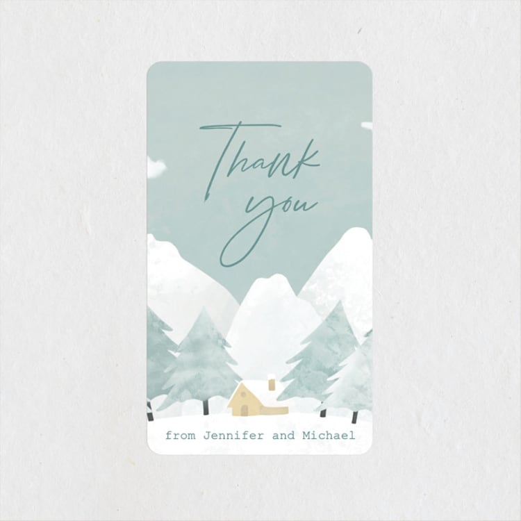 "Calm Winter" - Baby Shower Stickers in Frost by Adelyn T. - Front