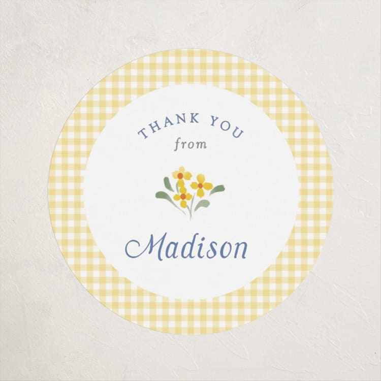 "Baby Eyelet" - Baby Shower Stickers in Sunshine by Erin L. Wilson - Front