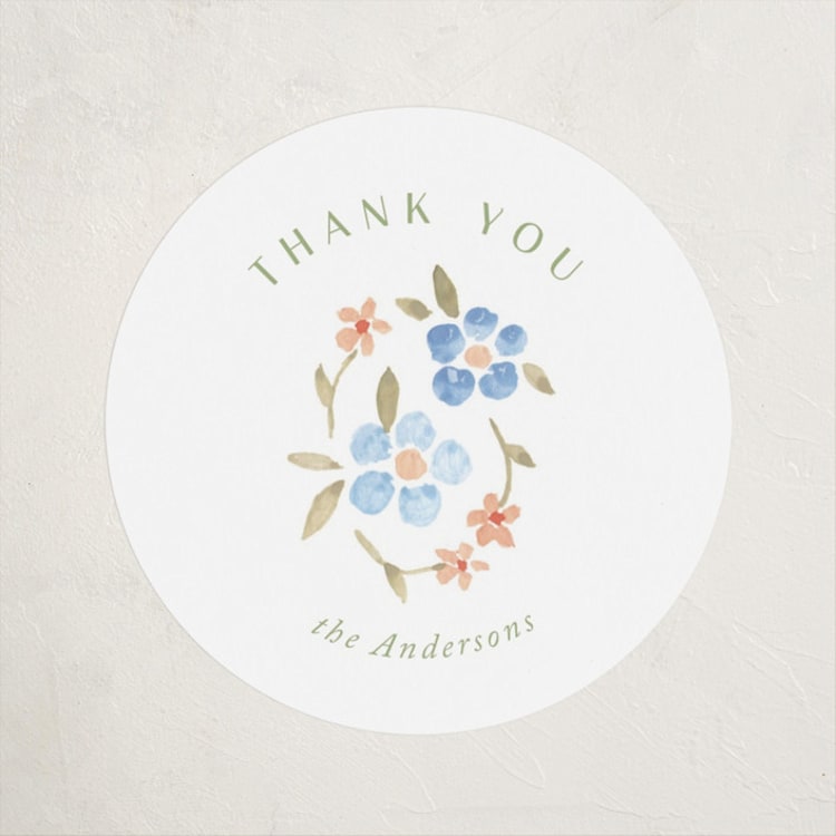 "BlueFloralbaby" - Baby Shower Stickers in Icing by samovilka - Front