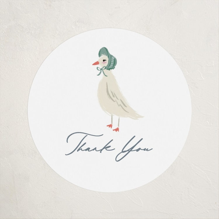 "Little Ducks" - Baby Shower Stickers in Bluebell by Jackie Crawford - Front