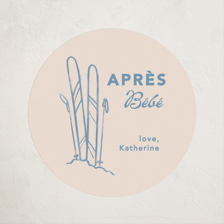 "Apres Ski" - Baby Shower Stickers in Frost by Creo Study - Front