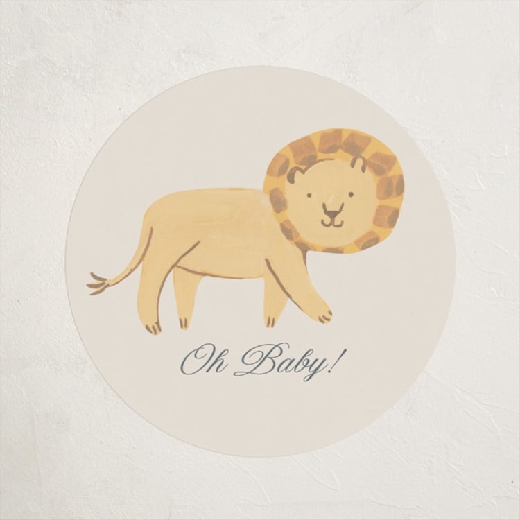 "Safari Dreams" - Baby Shower Stickers in Sunshine by Teju Reval - Front