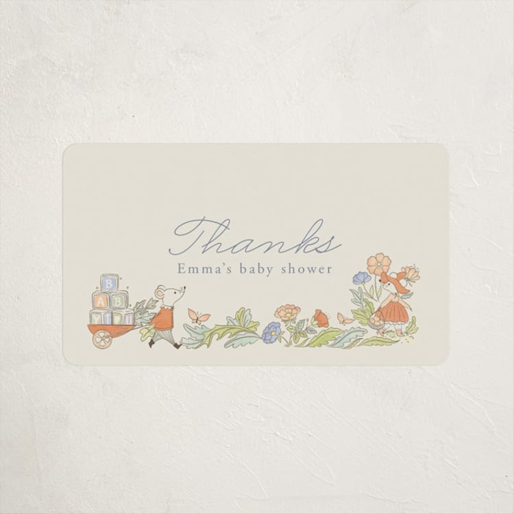 "Vintage magic town" - Baby Shower Stickers in Vanilla by Sabrin Deirani - Front