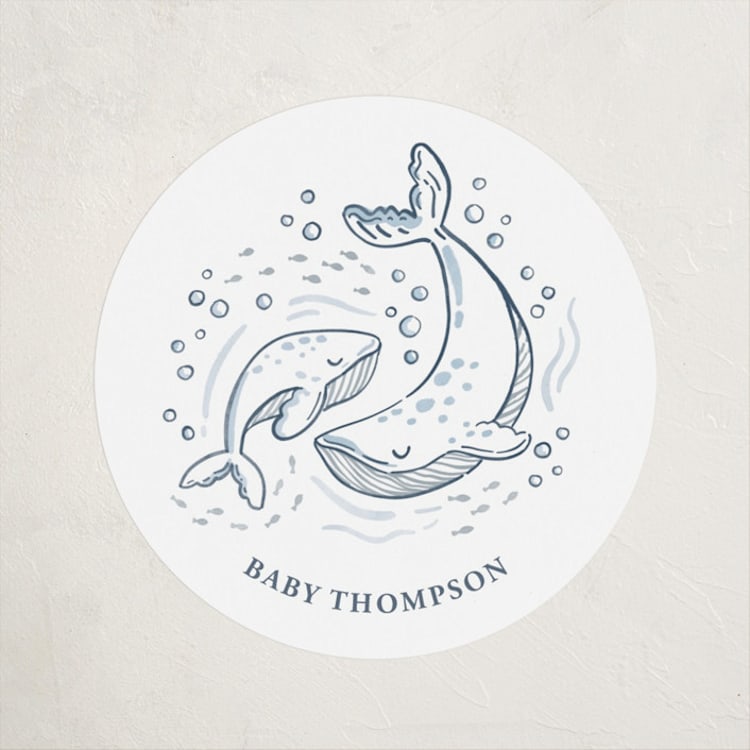 "Ocean Love" - Baby Shower Stickers in Ocean by Monika Torun - Front