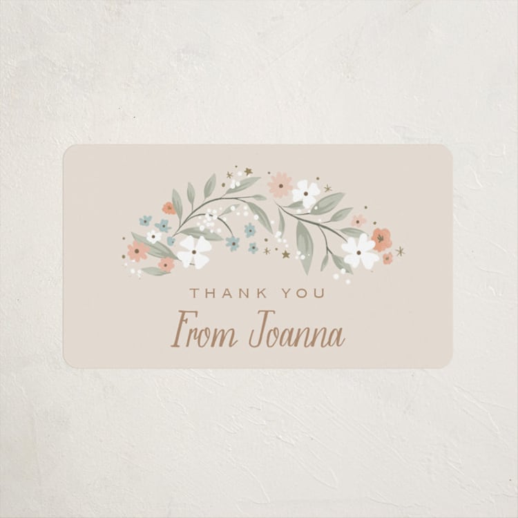"Twinkle Bunny" - Baby Shower Stickers in Sand by Hannah Williams - Front