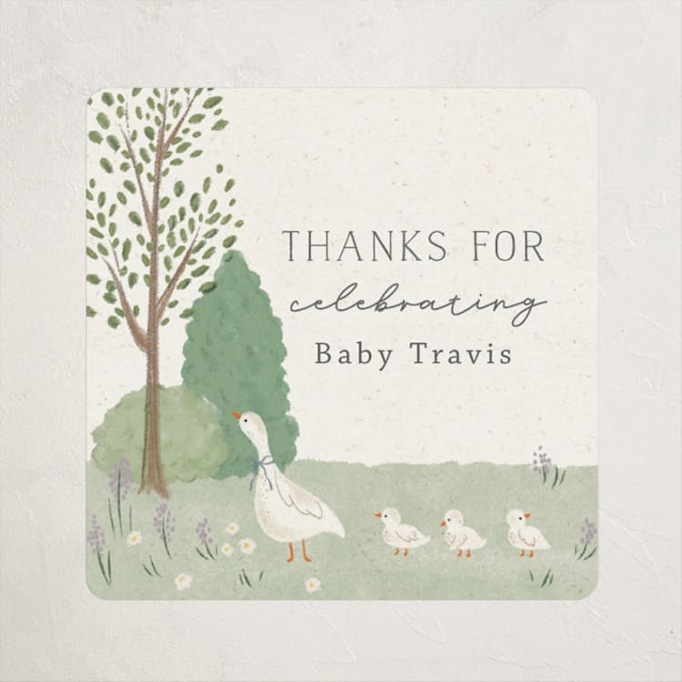 "Cottage Baby" - Baby Shower Stickers in Cream by Kiersten Garner - Front