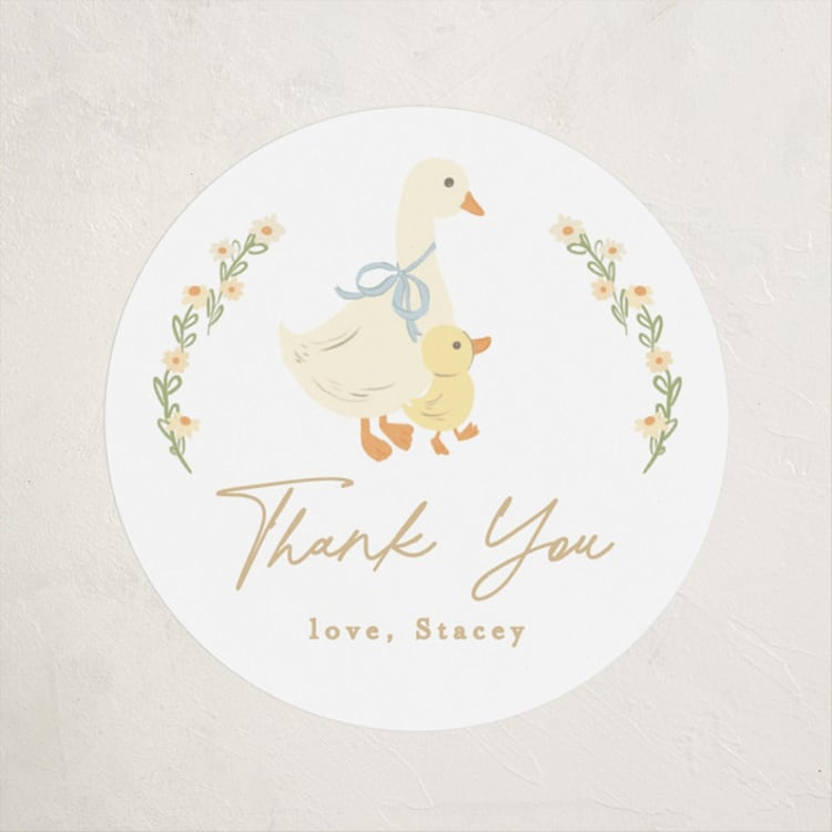 "Vintage goose" - Baby Shower Stickers in Sky by Creo Study - Front