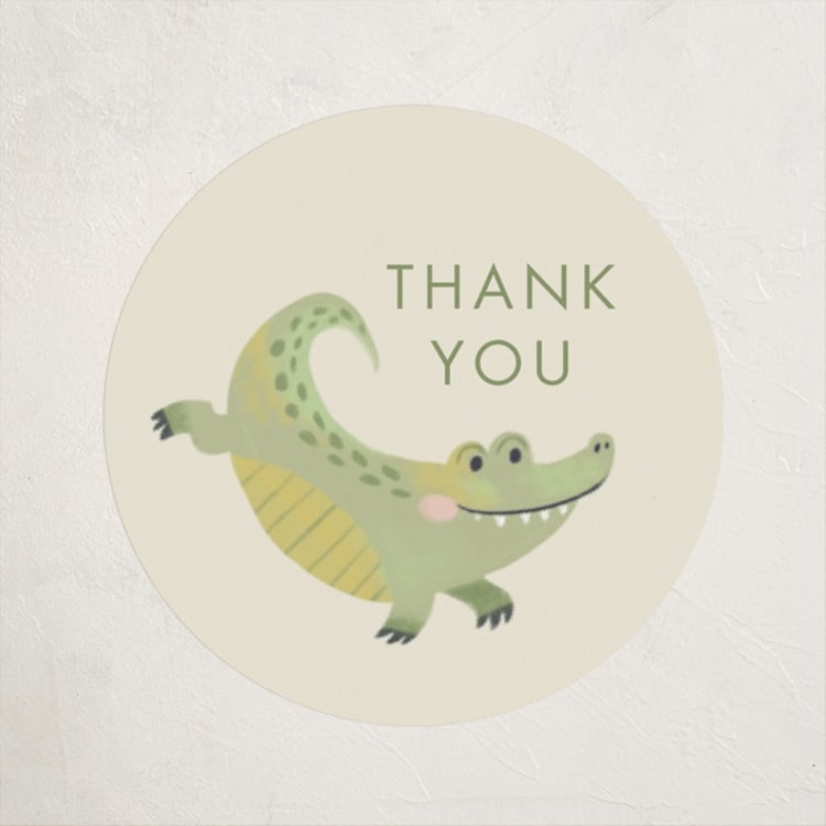 "Tropical Animals" - Baby Shower Stickers in Ivory by Kate Blalock - Front