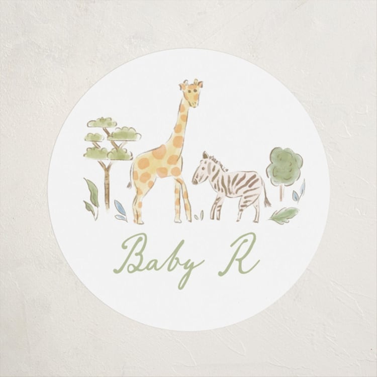 "A wild one" - Baby Shower Stickers in Jungle by Creo Study - Front