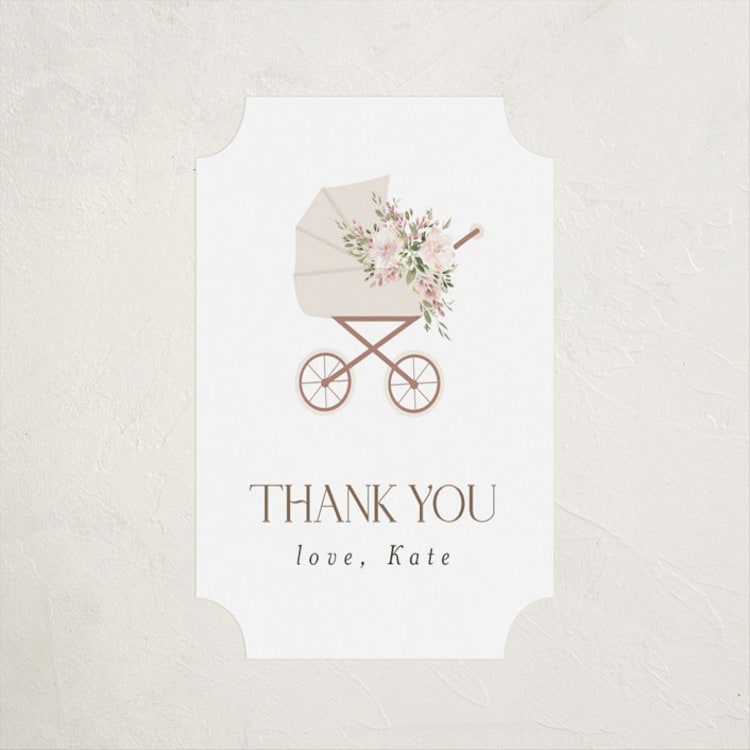 "Baby Carriage" - Baby Shower Stickers in Dusty Rose by Itsy Belle Studio - Front