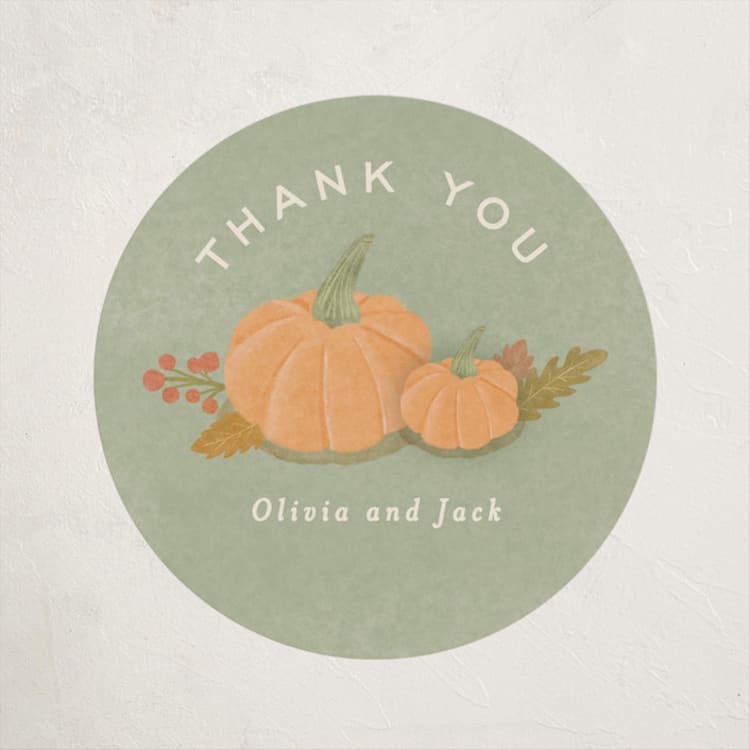 "Little pumpkin" - Baby Shower Stickers in Latte by Creo Study - Front