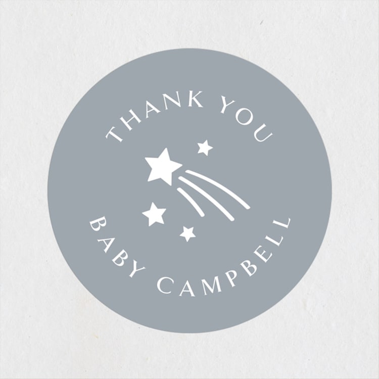 "Little Star" - Baby Shower Stickers in Slate by Meggy Masters - Front