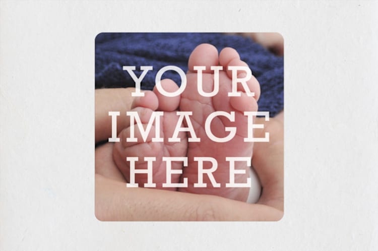 "The Big Picture" - Baby Shower Stickers in Ivory by Minted - Front