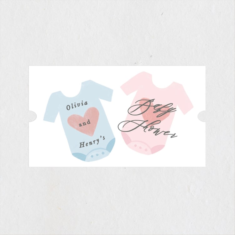 "Twinning" - Baby Shower Stickers in Cotton Candy by Creo Study - Front