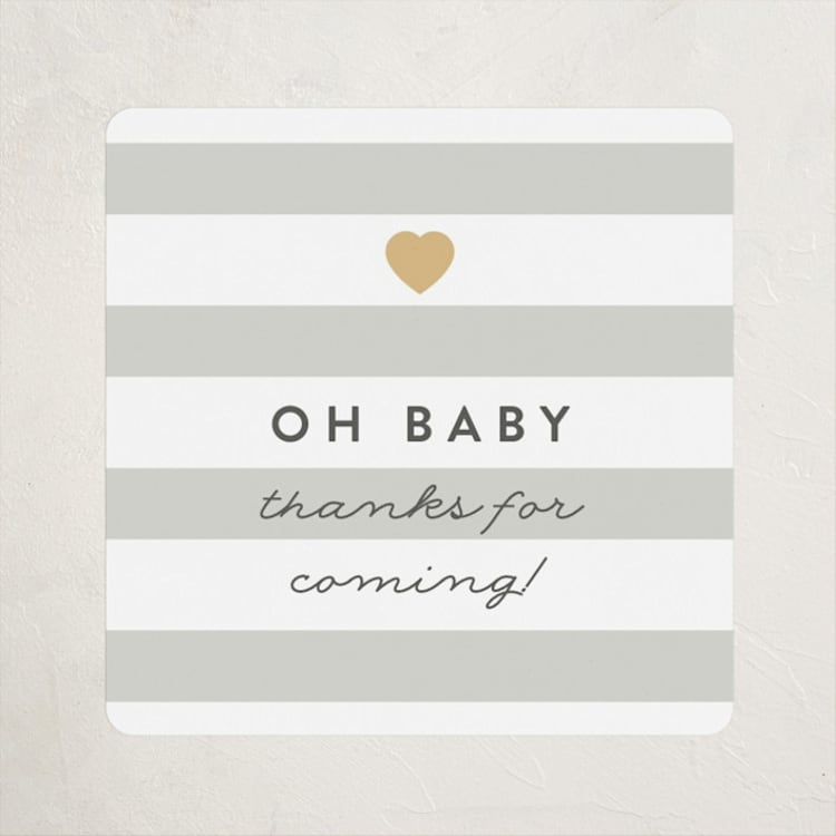 "Mod Baby" - Baby Shower Stickers in Pebble by Robert and Stella - Front