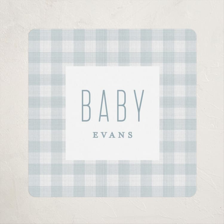 "Charming" - Baby Shower Stickers in Sky by Lea Delaveris - Front