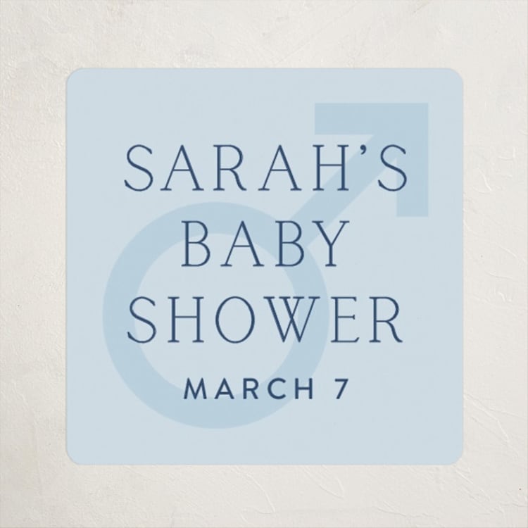 "boy oh boy!" - Baby Shower Stickers in Azure by Annie Shapiro - Front