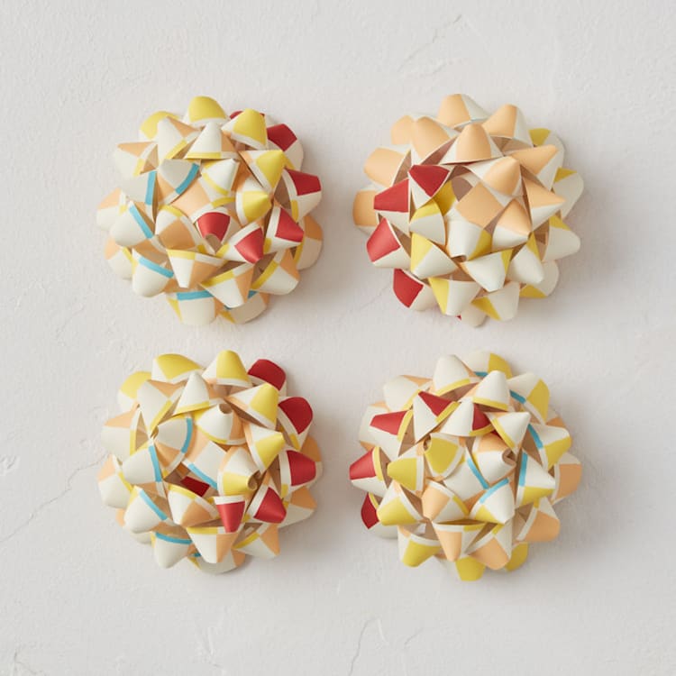 "Colorful Grid" - Wrapping Paper Bow in Sunshine by 2birdstone