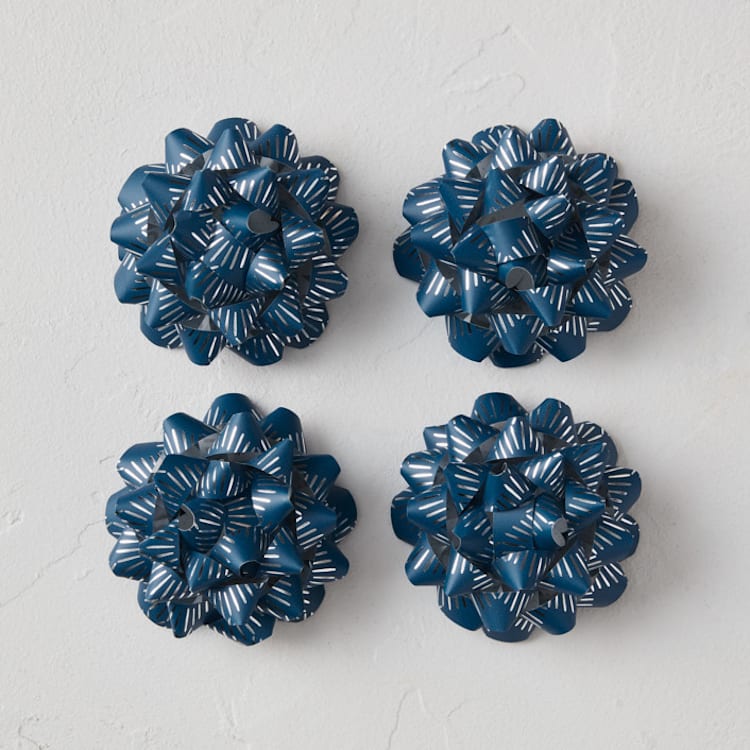 "Foil Fans" - Wrapping Paper Bow in Sapphire by Eve Schultz