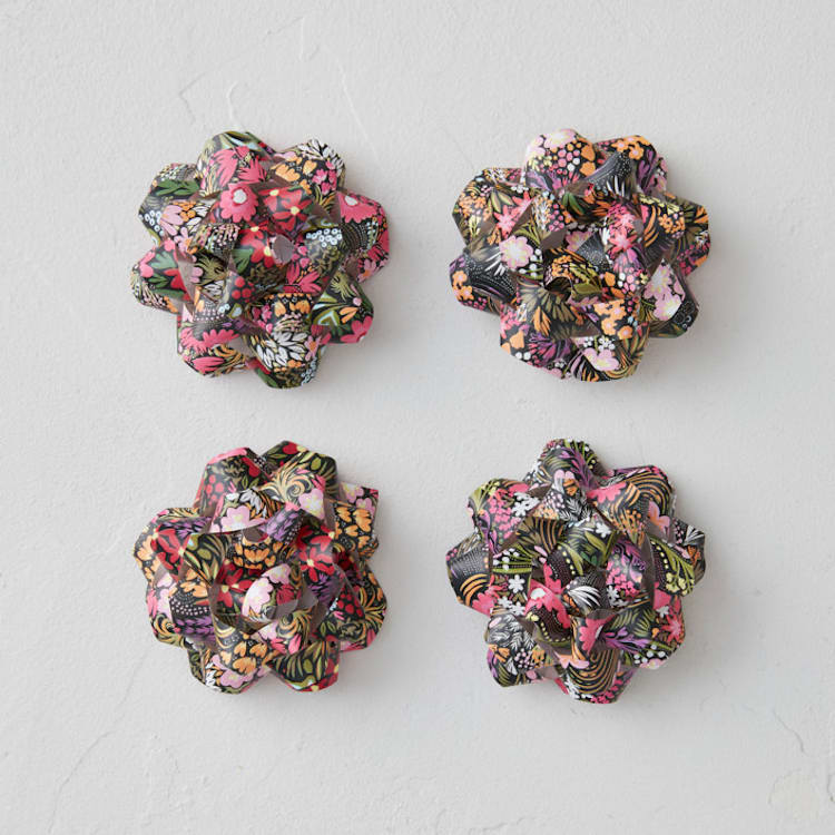 "Floral Wraps" - Wrapping Paper Bow in Vivid by Black Botanic