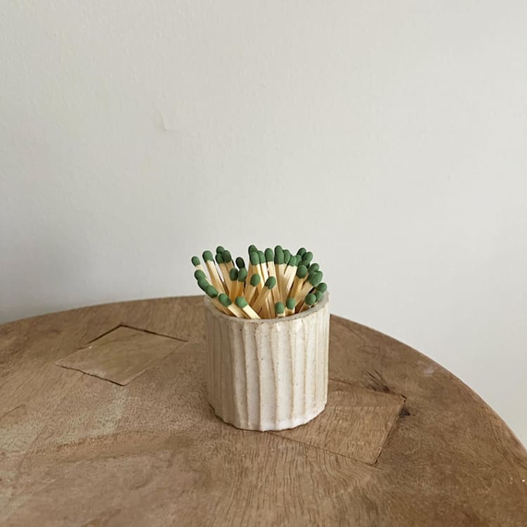 "Decorative Match Holder - Ribbed" - Candle Holders in white by Sidney Field