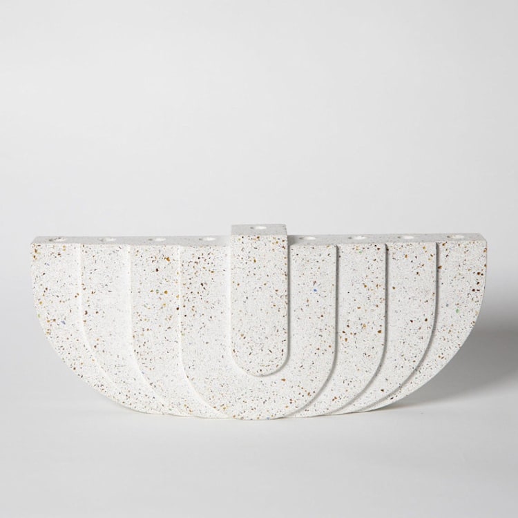 "Menorah: White Terrazzo" - Candle Holders in white by Pretti.Cool
