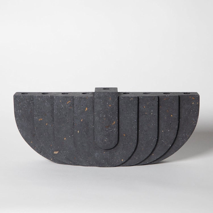 "Menorah: Black Terrazzo" - Candle Holders in black by Pretti.Cool