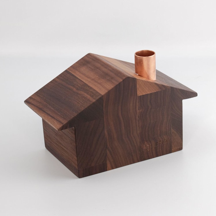 "Alpine Chalet- Large" - Candle Holders in brown by Ann Nygard