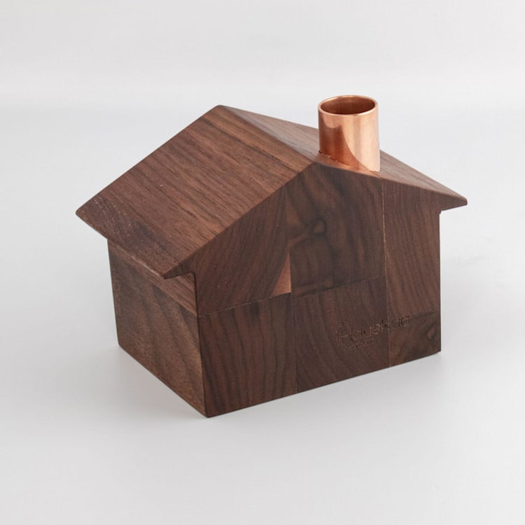 "Alpine Chalet-Medium" - Candle Holders in brown by Ann Nygard