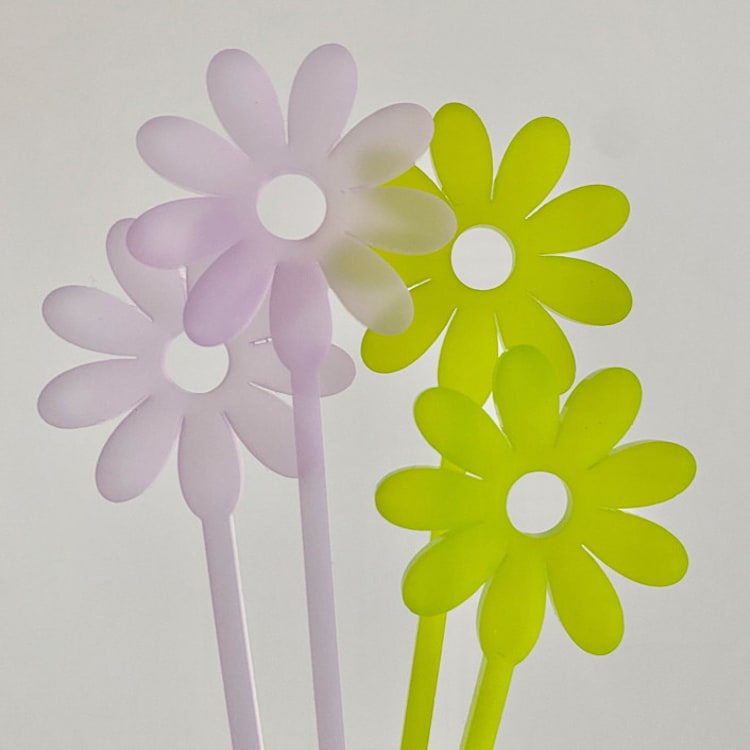 "Daisy Flower Boho Stir Sticks" - Stir Sticks in multicolorassorted-colors by Atomic Kraftworks