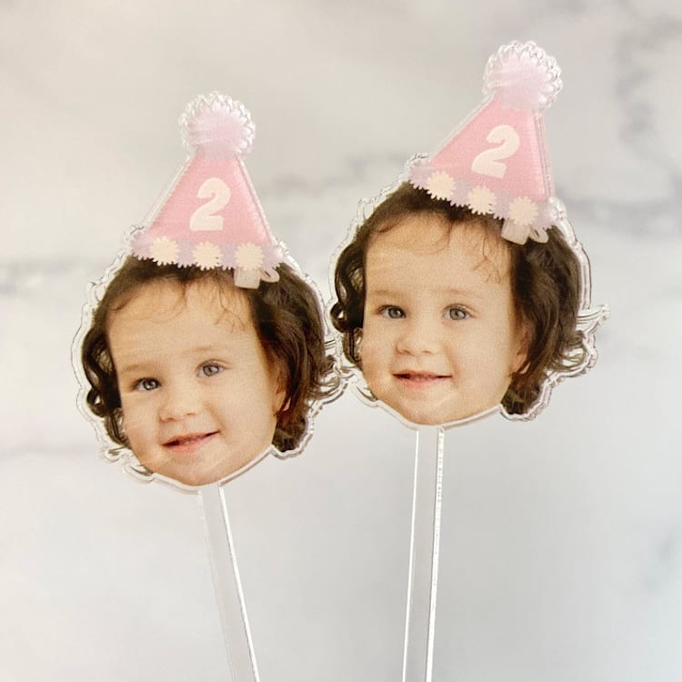 "Photo Stir Sticks with Hat" - Stir Sticks in clear by Atomic Kraftworks