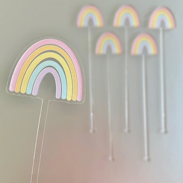 "Rainbow Stir Sticks" - Stir Sticks in clear by Atomic Kraftworks