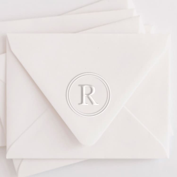 "Custom Single Letter Circle Monogram Embosser" - Embossers in beige by Casey Harp