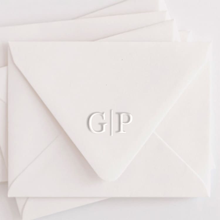 "Custom Double Initial Monogram Embosser" - Embossers in white by Casey Harp
