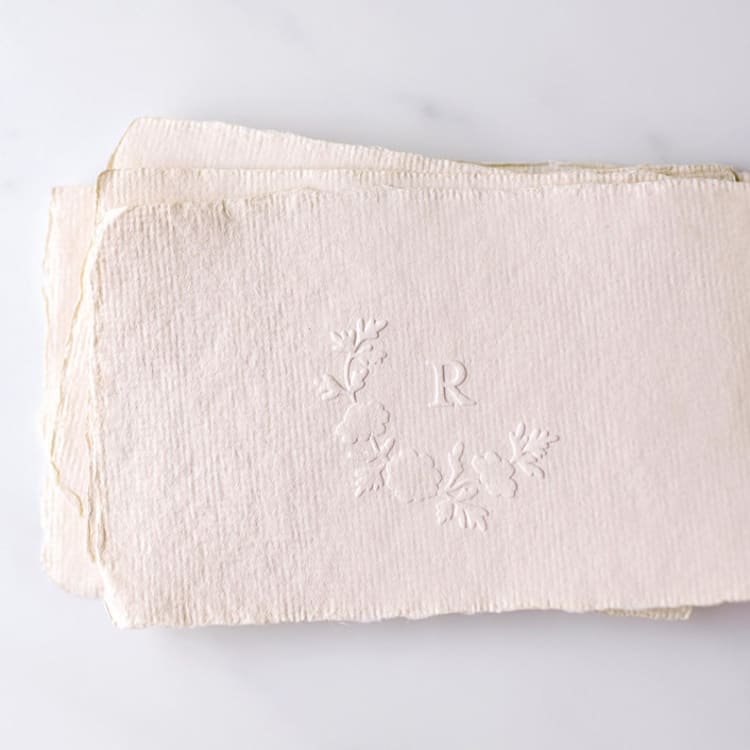 "Custom Monogram Embosser No. 2" - Embossers in blue by Tara Grangroth