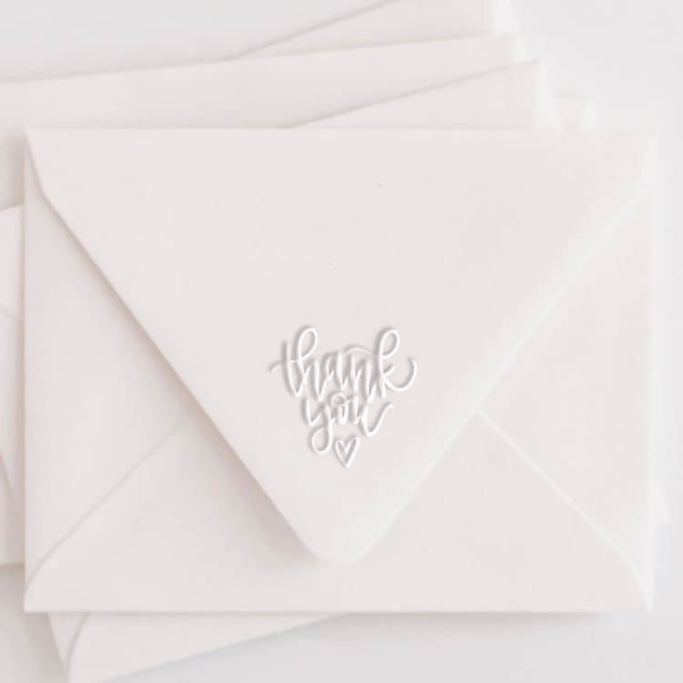 "Thank You Square Monogram Embosser" - Embossers in black by Casey Harp