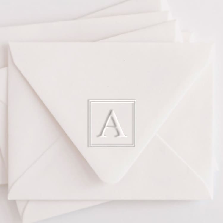 "Custom Single Letter Square Monogram Embosser" - Embossers in white by Casey Harp
