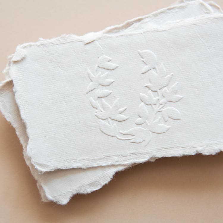 "Paper Embosser Design No.11 - Bold Laurel" - Embossers in silver by Jenny Sanders