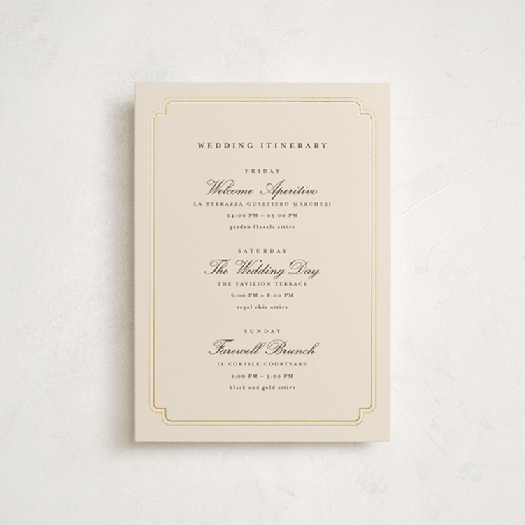 "lussekatter" - Wedding Weekend Itinerary Cards in Bisque by chocomocacino - Front