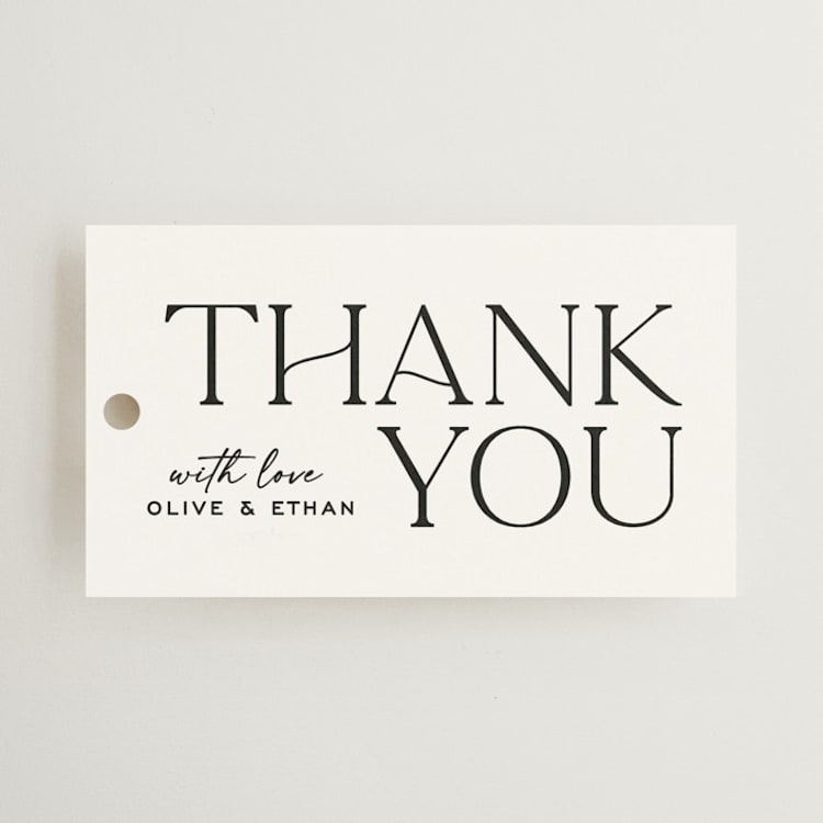 "Casual" - Wedding Favor Tags in Pearl by Owl and Toad - Front