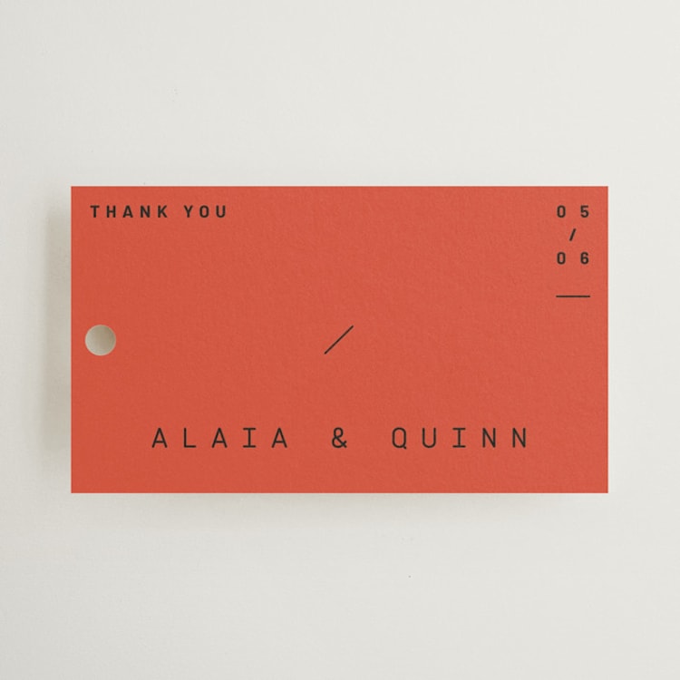 "Alaia" - Wedding Favor Tags in Verona Sunset by Blustery August - Front