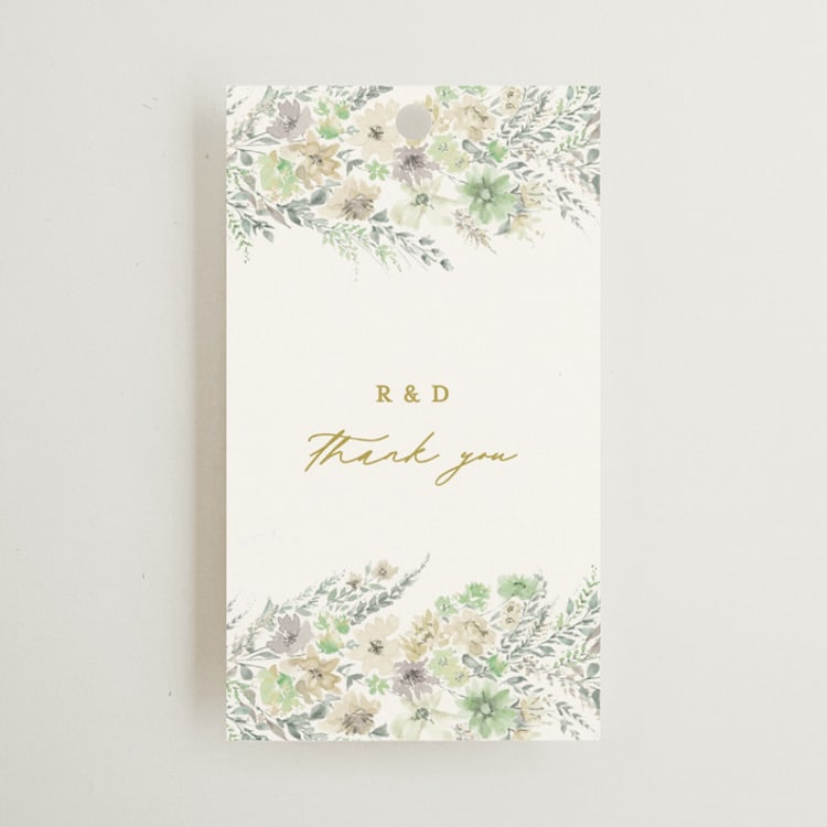 "Floral Arch" - Wedding Favor Tags in Greenery by Phrosné Barwood - Front