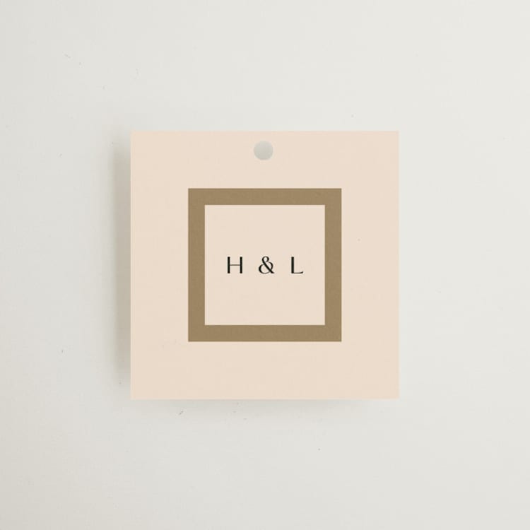 "Framed Photo" - Wedding Favor Tags in Latte by Stacy Maalouf - Front